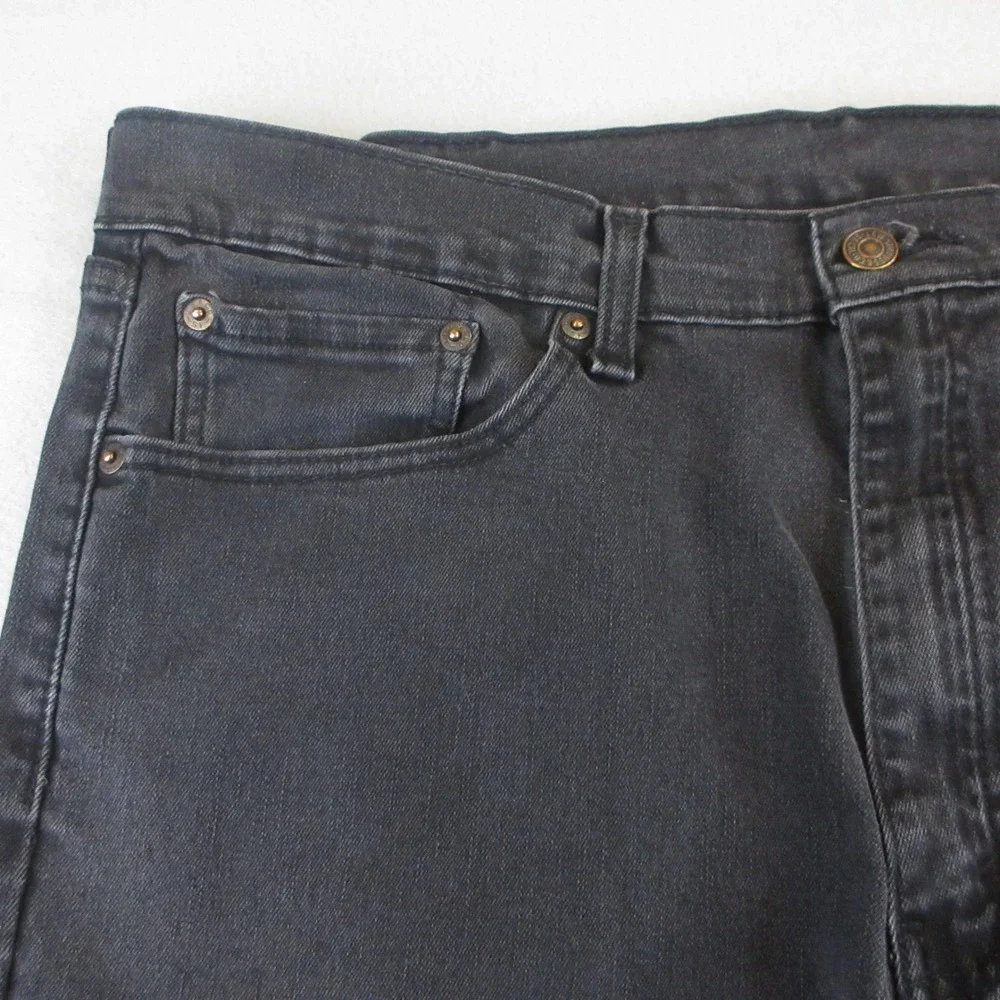 Levi's 505 Jeans Mens 38x32 (Actual 38x30) Black Straight Leg Regular Stretch